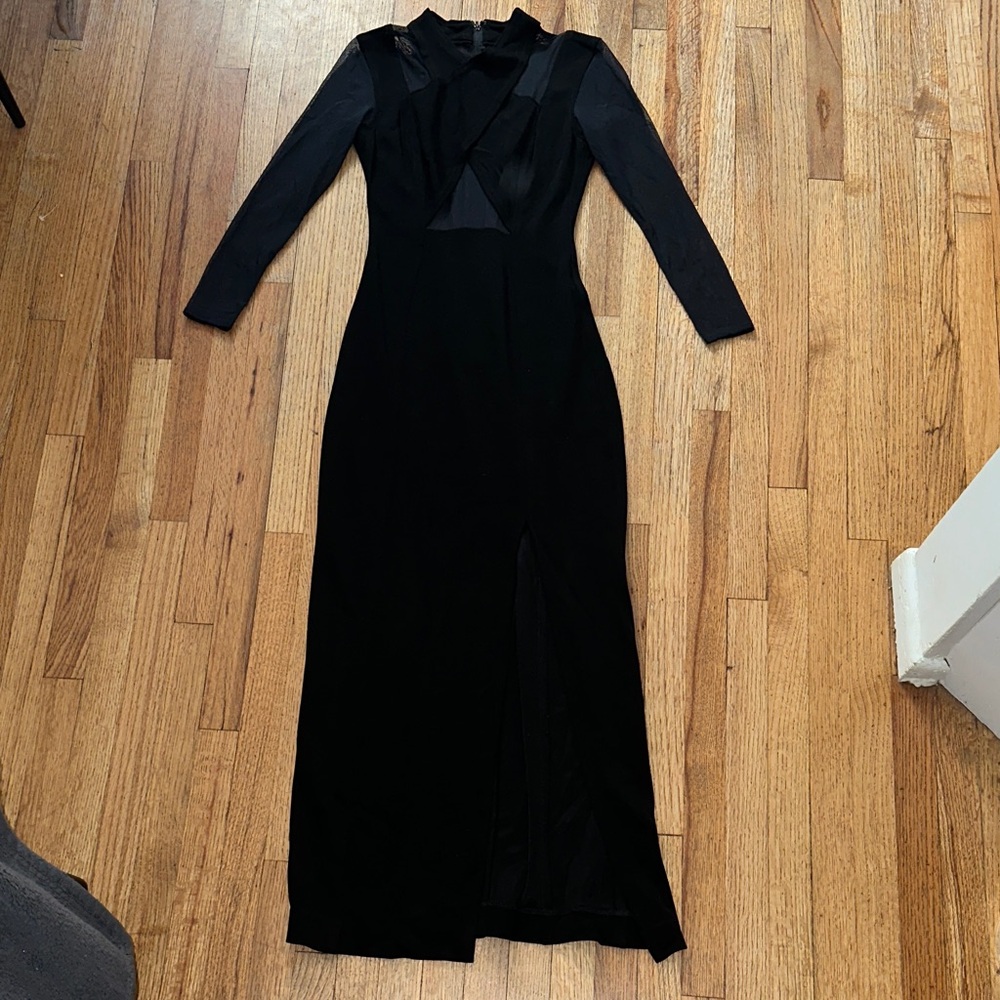 Cache Black Long Sleeve Dress